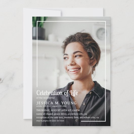 生命お祝い写真葬儀記念館 招待状 (正面)