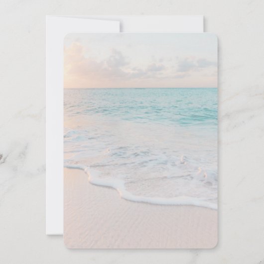 生命お祝い葬の愛の思い出ビーチ 招待状 (裏面)