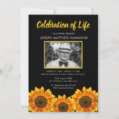 生命お祝い | ひまわり記念写真 招待状 (正面)