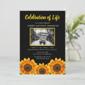 生命お祝い | ひまわり記念写真 招待状 (スタンド正面)