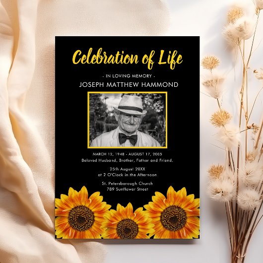 生命お祝い | ひまわり記念写真 招待状