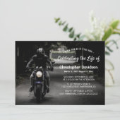 生命お祝い | オートバイのライダー葬儀 招待状 (スタンド正面)
