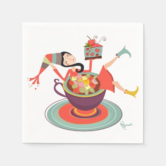 生命お祝い スタンダードカクテルナプキン (正面)