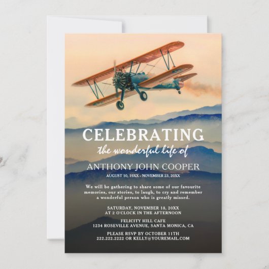 生命お祝い |パイロット葬儀記念館 招待状 (正面)