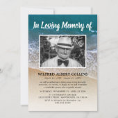 生命お祝い |ビーチ海葬儀 招待状 (正面)