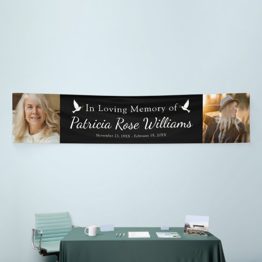 生命お祝い |愛するメモリーフォト 横断幕 (トレードショー)