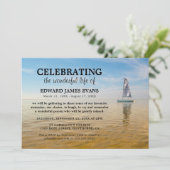 生命お祝い |海セーリング葬儀 招待状 (スタンド正面)