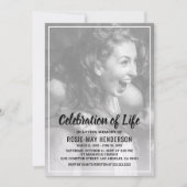 生命お祝い |葬儀のパーソナライズされた写真 招待状 (正面)