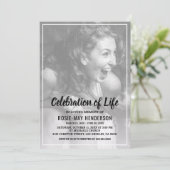 生命お祝い |葬儀のパーソナライズされた写真 招待状 (スタンド正面)