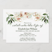 生命お祝い 葬儀ユーカリ 招待状 (正面/裏面)