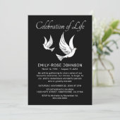 生命お祝い |葬儀記念のハト 招待状 (スタンド正面)