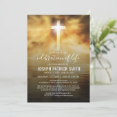 生命お祝い |葬儀記念宗教 招待状 (スタンド正面)