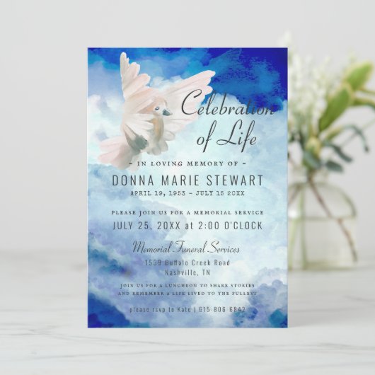 生命お祝い |葬儀記念招待状 (スタンド正面)