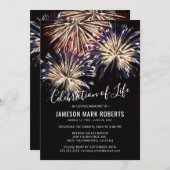 生命お祝い | Firework Memorial 招待状 (正面/裏面)