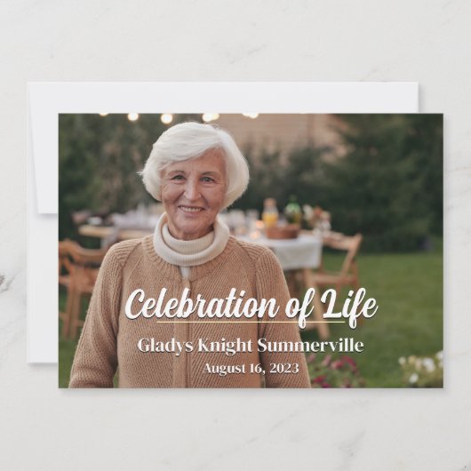 生命お祝い | Landscape Golden Glow QRCode 招待状 (正面)