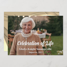 生命お祝い | Landscape Golden Glow QRCode 招待状