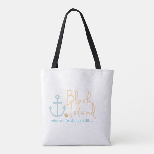 -生命がまだ立つかところブロック島RIのギフト トートバッグ (裏面)