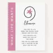 生命がピンクの引用文を望むやる気を起こさせるもの ノートブック (正面)