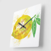 生命がレモンを与えたら、レモネードを作って下さい スクエア壁時計 (傾斜)