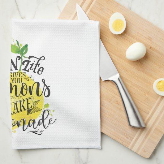 生命がレモンを与えるとき、レモネードタオルを作って下さい キッチンタオル (四つ折り)