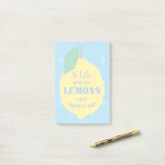生命がレモン、グラブのテキーラおよび塩を与えれば ポストイット (デスク上)