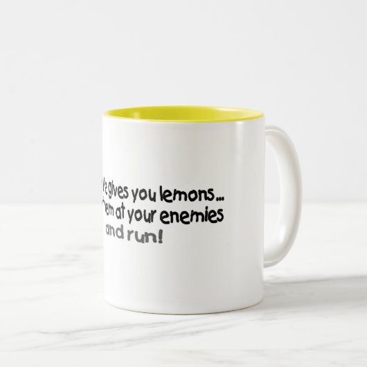 生命が与えるときレモンはあなたので投げますそれらを…. ツートーンマグカップ (正面右)