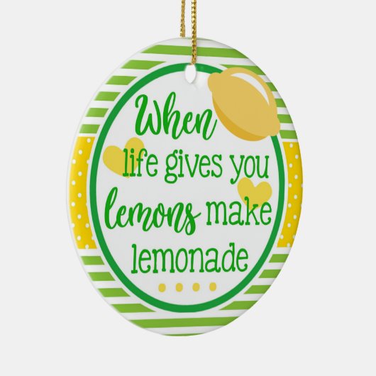 生命が与えるときレモンはレモネードをインスパイア セラミックオーナメント (右)