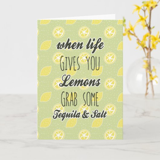 生命が与えるときレモンは引用します カード (黄色い花)