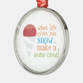 生命が与えるとき雪が降ります… 雪の円錐形を作って下さい! メタルオーナメント (左)