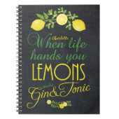 生命が渡すときレモンは感謝ジャーナルをギニングします ノートブック (正面)