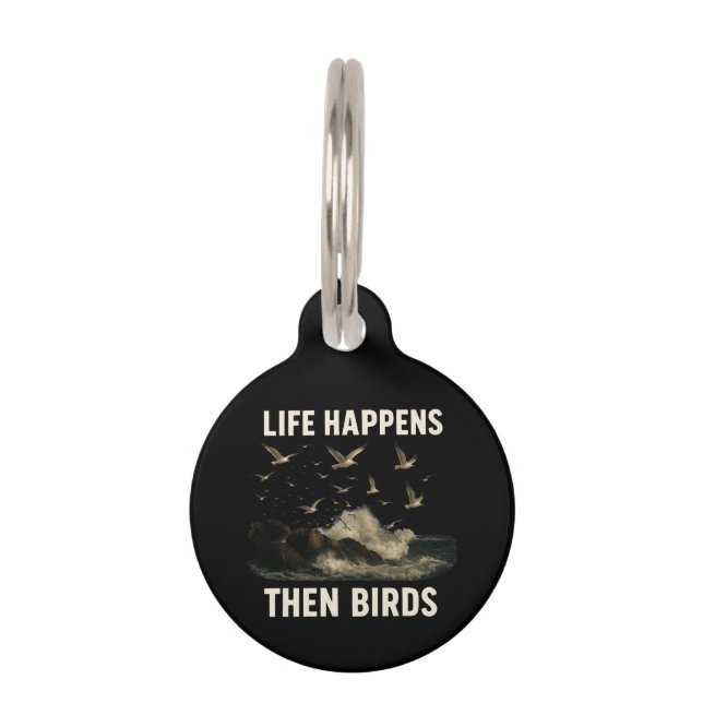 生命が起こる鳥のカモメおもしろい引用文自然 ペット　ネームタグ (正面)