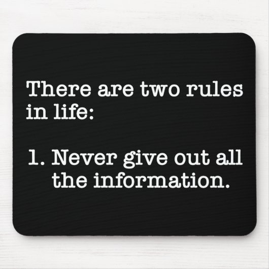 生命ことわざには二つの規則があおもしろいる マウスパッド (正面)