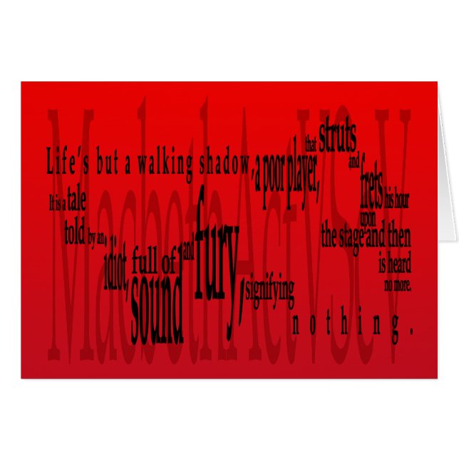 「生命しかし歩く影」マクベスシェークスピア (正面横)