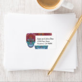 生命とハートの木と虹の砂糖スカル ラベル (インサイチュ)