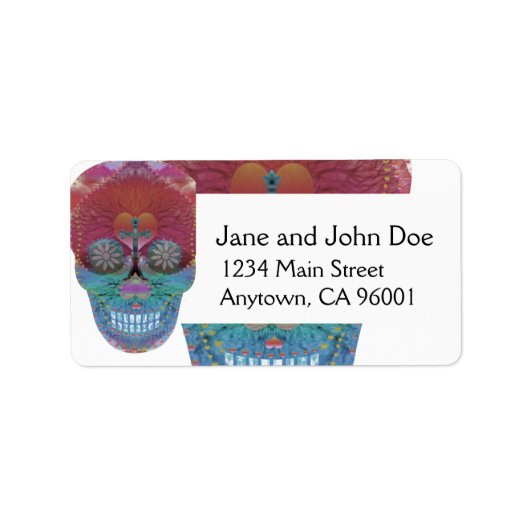 生命とハートの木と虹の砂糖スカル ラベル (正面)