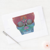 生命とハートの木と虹の砂糖スカル 長方形シール (封筒)