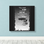 生命と価値、実存主義図解入りの、写真付きの引用文 キャンバスプリント (インサイチュ (ウッドフロア))