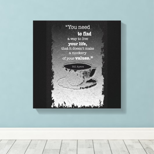 生命と価値、実存主義図解入りの、写真付きの引用文 キャンバスプリント (インサイチュ (ウッドフロア))