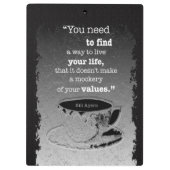 生命と価値、実存主義図解入りの、写真付きの引用文 クリップボード (裏面)