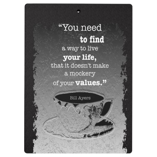 生命と価値、実存主義図解入りの、写真付きの引用文 クリップボード (裏面)