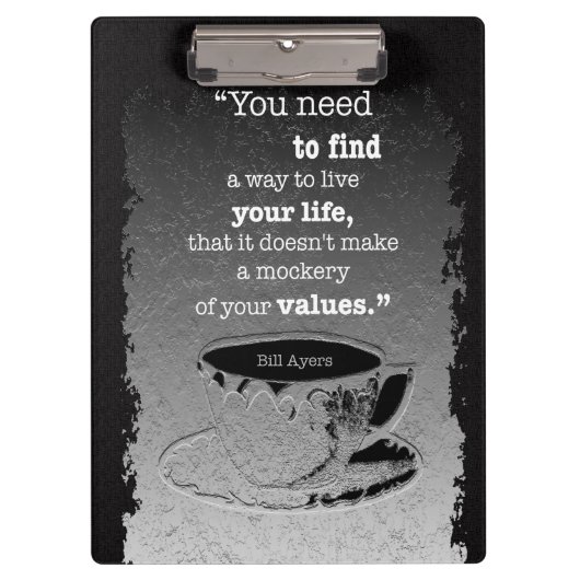 生命と価値、実存主義図解入りの、写真付きの引用文 クリップボード (正面)