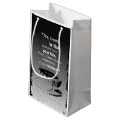 生命と価値、実存主義図解入りの、写真付きの引用文 スモールペーパーバッグ (裏面アングル)