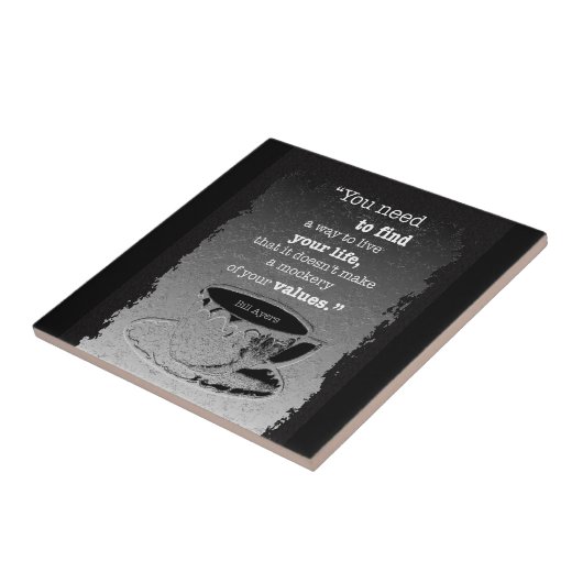 生命と価値、実存主義図解入りの、写真付きの引用文 タイル (側面)