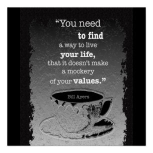 生命と価値、実存主義図解入りの、写真付きの引用文 ポスター