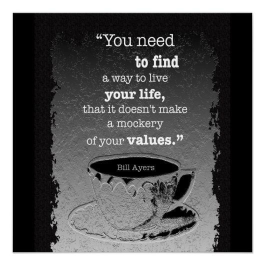 生命と価値、実存主義図解入りの、写真付きの引用文 ポスター (正面)