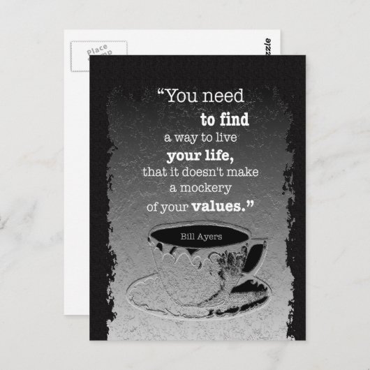 生命と価値、実存主義図解入りの、写真付きの引用文 ポストカード (正面/裏面)