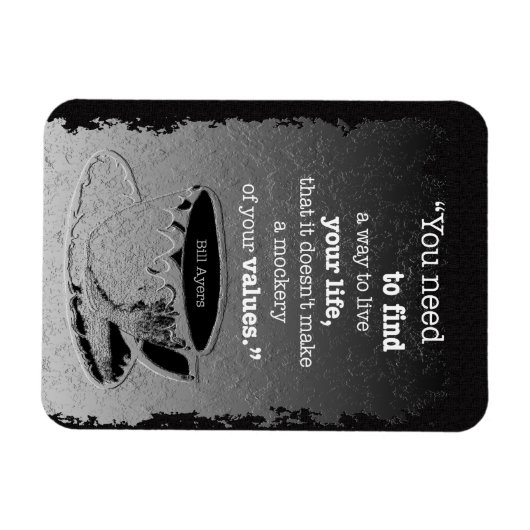 生命と価値、実存主義図解入りの、写真付きの引用文 マグネット (横)