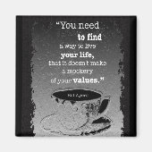生命と価値、実存主義図解入りの、写真付きの引用文 マグネット (正面)