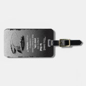 生命と価値、実存主義図解入りの、写真付きの引用文 ラゲッジタグ (正面横)