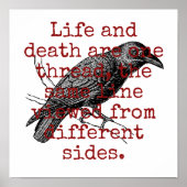 生命と死は1つの糸である – 死の引用文 ポスター (正面)
